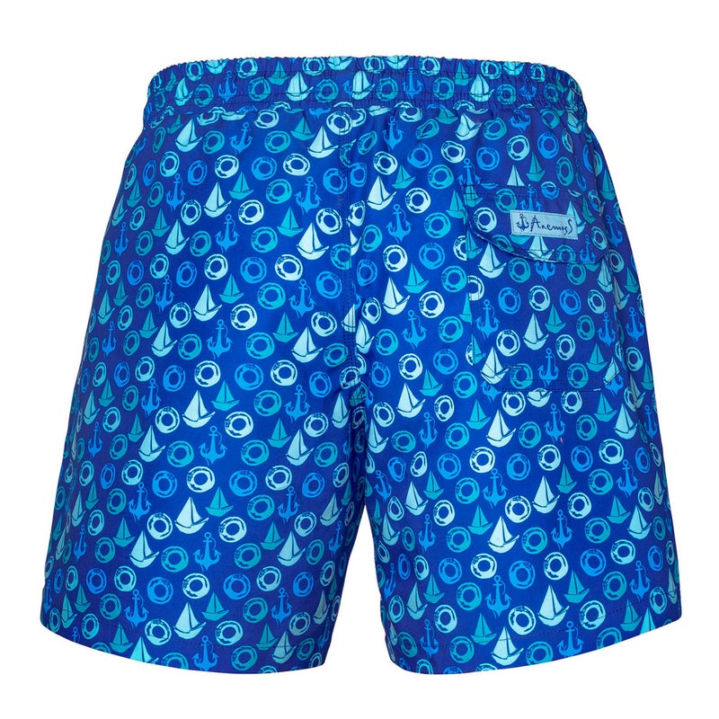 Anemoss Men Swimming Shorts, 100% Polyester Quick-Dry, 3-Pocket Mesh Lining, Drawstring Elastic Waist, Essential Swimwear Trunks for Men, Marine Theme, Made in Turkey - Image 3