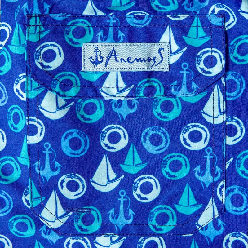 Anemoss Men Swimming Shorts, 100% Polyester Quick-Dry, 3-Pocket Mesh Lining, Drawstring Elastic Waist, Essential Swimwear Trunks for Men, Marine Theme, Made in Turkey - Image 4