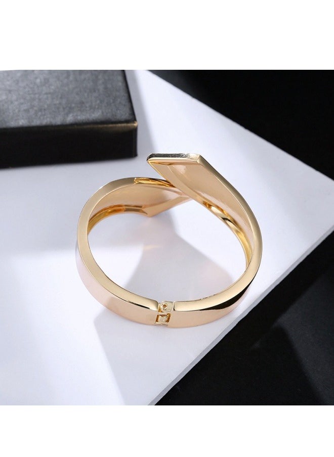 ILovhaprty 1Pcs Bangles Bracelets for Women Chunky Polished-Finish Wrist Cuff Wrap Bangle Opening Wide-Grooved Statement Fashion Jewelry Bracelet for Women  - Image 3