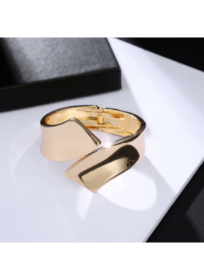 ILovhaprty 1Pcs Bangles Bracelets for Women Chunky Polished-Finish Wrist Cuff Wrap Bangle Opening Wide-Grooved Statement Fashion Jewelry Bracelet for Women  - Image 5