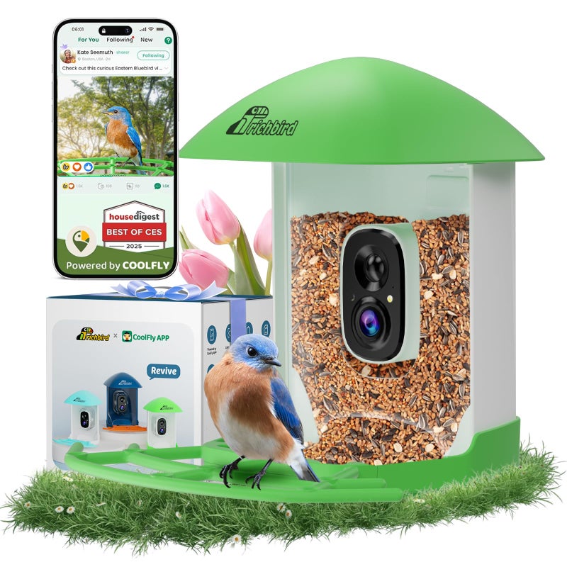 RichBird Bird Feeder with Camera, Smart Bird House with Cam for Outside, 2K HD Auto Record Video, AI Identification & Instant Alerts, Solar Powered, Bird Watching Gifts for Family and Birdlovers - Image 1