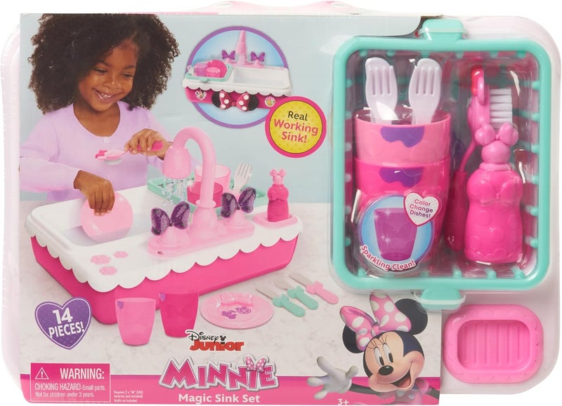 Minnie Just Play Minnie's Happy Helpers Magic Sink Set, Pretend Play Working Sink, Kids Kitchen Set Toys, by, Multi-color - Image 5