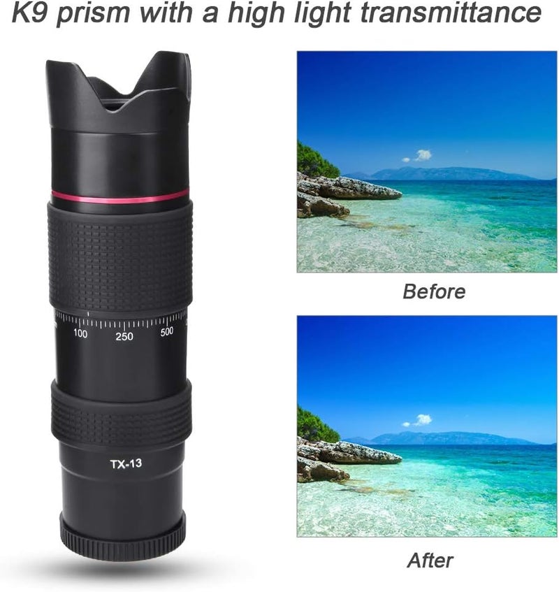 klarako High Definition Telephoto Lens Telescope TX-13 12X FMC Multi-Layer Film with 37mm Thread Hole High Definition Telephoto Lens for Bird Watching Camping - Image 5