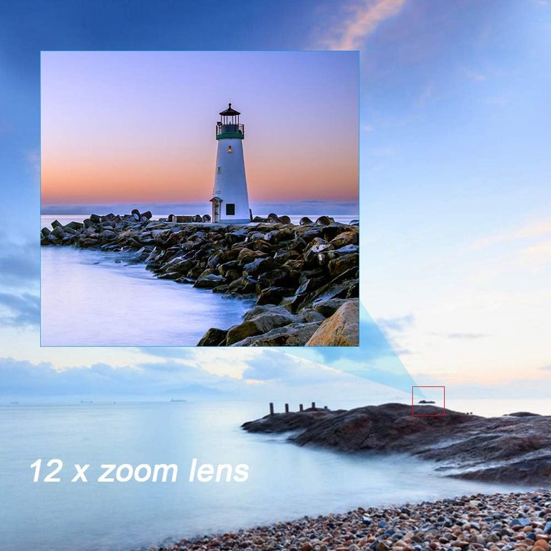 klarako High Definition Telephoto Lens Telescope TX-13 12X FMC Multi-Layer Film with 37mm Thread Hole High Definition Telephoto Lens for Bird Watching Camping - Image 4