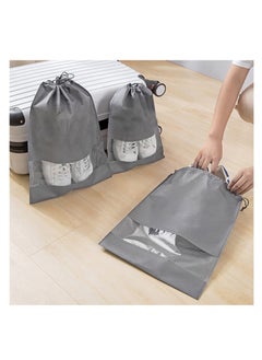 Generic 18 PCS Travel Shoe Bags for Packing, Shoe Bag for Storage, Men And Women, Clear Drawstring Bags, Portable Shoe Bags for Travel（Gray）  - Image 2