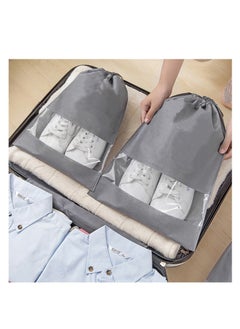 Generic 18 PCS Travel Shoe Bags for Packing, Shoe Bag for Storage, Men And Women, Clear Drawstring Bags, Portable Shoe Bags for Travel（Gray）  - Image 3