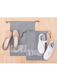 Generic 18 PCS Travel Shoe Bags for Packing, Shoe Bag for Storage, Men And Women, Clear Drawstring Bags, Portable Shoe Bags for Travel（Gray）  - Image 4