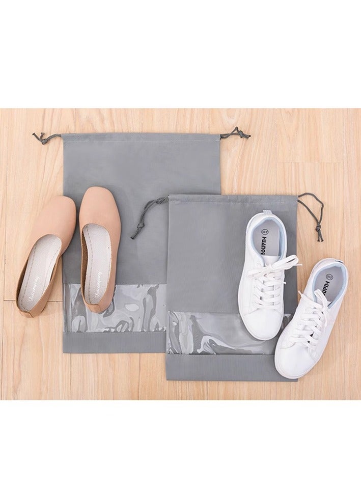 18 PCS Travel Shoe Bags for Packing, Shoe Bag for Storage, Men And Women, Clear Drawstring Bags, Portable Shoe Bags for Travel（Gray）  - Image 4