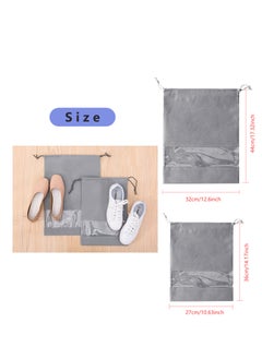 Generic 18 PCS Travel Shoe Bags for Packing, Shoe Bag for Storage, Men And Women, Clear Drawstring Bags, Portable Shoe Bags for Travel（Gray）  - Image 5