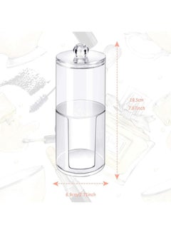 Plan A 2 in 1 Clear Acrylic Cotton Swab Holder - Versatile Makeup Organizer with Lid, Cotton Swabs, Makeup Remover Pads, Cosmetics in Bathroom or Beauty Room  - Image 3