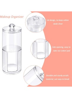 Plan A 2 in 1 Clear Acrylic Cotton Swab Holder - Versatile Makeup Organizer with Lid, Cotton Swabs, Makeup Remover Pads, Cosmetics in Bathroom or Beauty Room  - Image 5