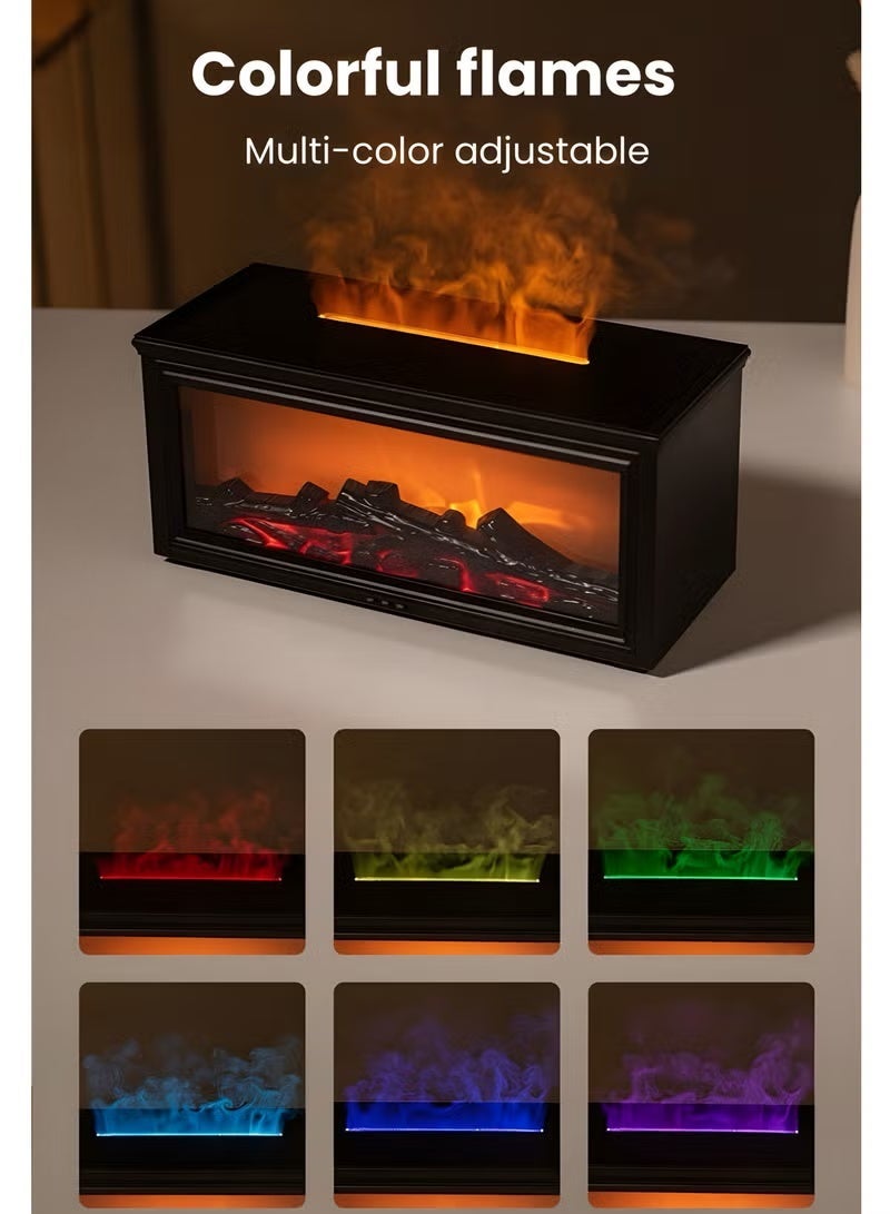 SKT Shiketro 3D Flame Aroma Diffuser, 280ML Essential Oil Diffuser & Cool Mist Humidifier, 7-Color LED Mood Light, Ultra-Quiet USB Humidifier with Auto Shut-Off for Bedroom, Home, Office & Majlis - Image 3