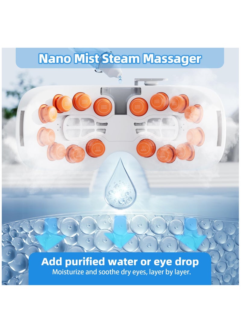 Excefore Mist Eye Massager with Heat, Eye Mask Massager for Migraines, Relaxing Eye Strain, Dry Eyes, Dark Circles, and Puffy Eyes, Bluetooth Eye Care Device, Ideal Gift for Women and Men, White - Image 2
