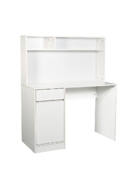 CD-23102 طاولة كمبيوتر بأدراج متينة عالية الجودة أبيض 135 x 50 x 110 سم