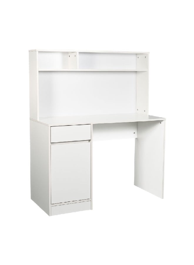 CD-23102 طاولة كمبيوتر بأدراج متينة عالية الجودة أبيض 135 x 50 x 110 سم