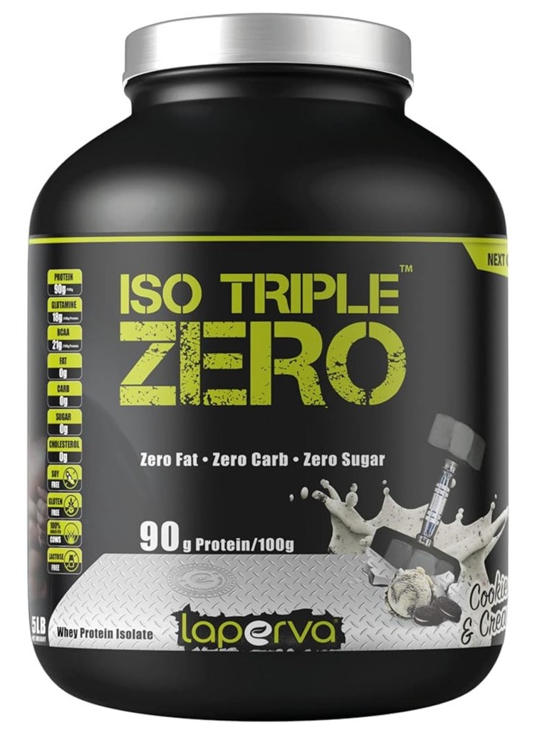 Laperva - laperva Iso Triple Zero Next Generation Whey Protein, Cookies and Cream, 5 LB - Image 1