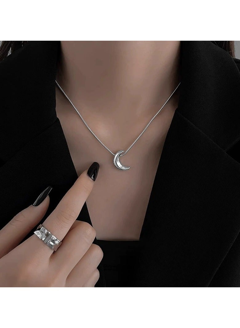 Goolsky Minimalist Crescent Moon Necklace for Women – INS Style Simple Moon Pendant, Aesthetic Clavicle Chain, Chic Everyday Jewelry  - Image 2