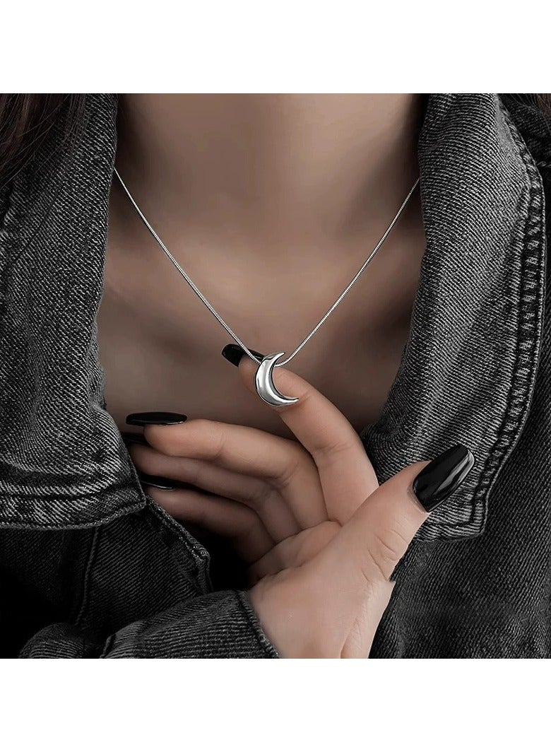 Goolsky Minimalist Crescent Moon Necklace for Women – INS Style Simple Moon Pendant, Aesthetic Clavicle Chain, Chic Everyday Jewelry  - Image 3