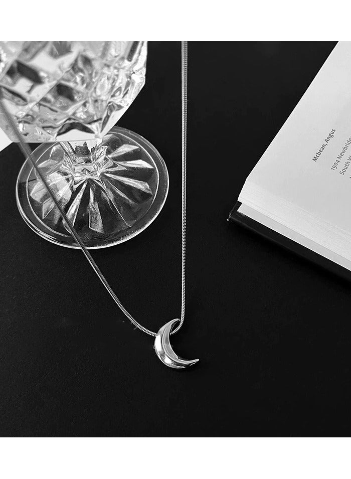 Goolsky Minimalist Crescent Moon Necklace for Women – INS Style Simple Moon Pendant, Aesthetic Clavicle Chain, Chic Everyday Jewelry  - Image 4