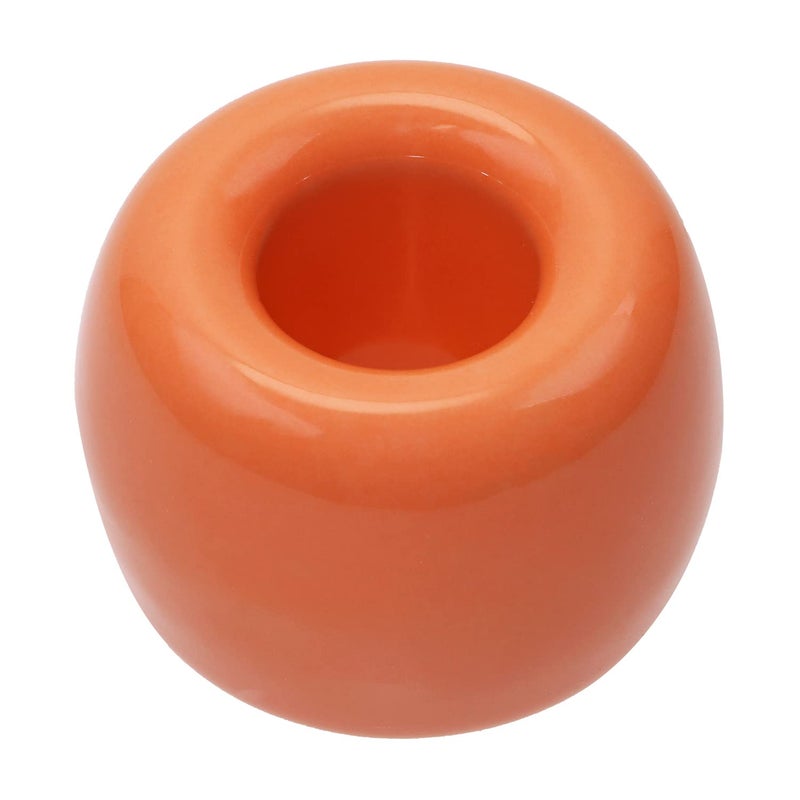 ONLYKXY 1pcs Mini Ceramic Toothbrush Base Holder Single Stand Ring Pen Holder for Bathroom Vanity Countertops Desk Organizer Tooth Brush Holder Orange