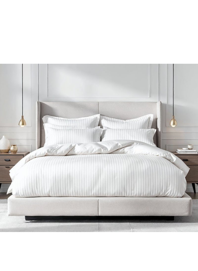 تى ام هوم طقم كيس لحاف 3 قطع استرايب من TM Home – قطن طبيعي 100%، جودة فندقية 5 نجوم  - Image 4