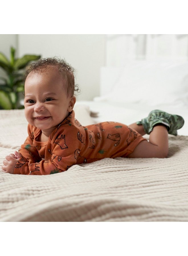 Gerber Gerber Baby Boys' 6-Pack Long-Sleeve Onesies Bodysuit, Green Fox  - Image 4