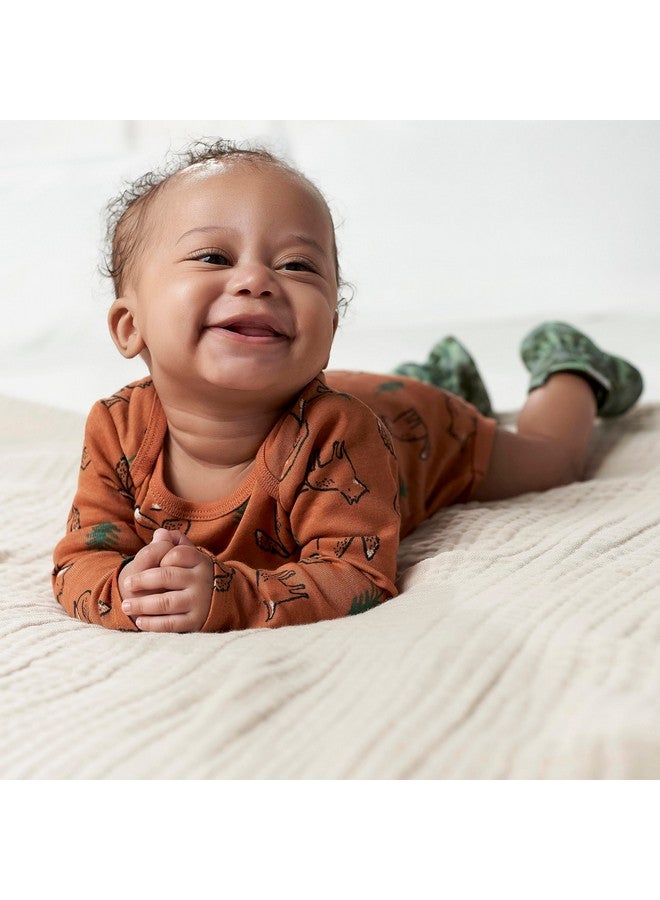 Gerber Gerber Baby Boys' 6-Pack Long-Sleeve Onesies Bodysuit, Green Fox  - Image 3