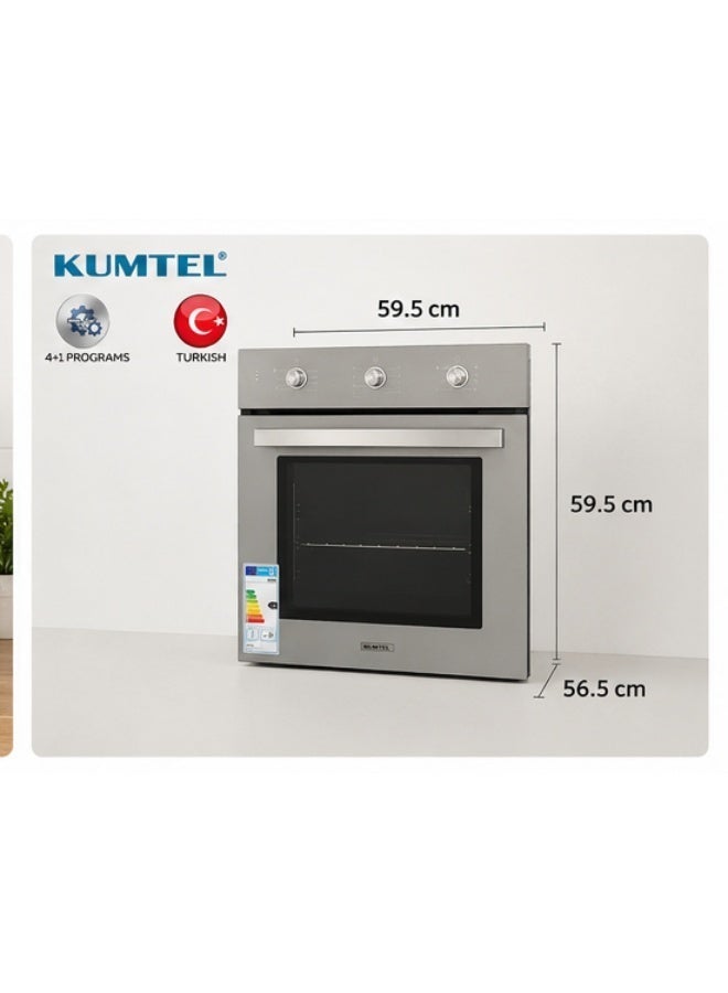 كومتيل فرن كهربائي مدمج A6-SF2M – 60×60 سم – سعة 60 لتر – 2000 واط – فضي – 4+1 برامج مرآة - Image 4