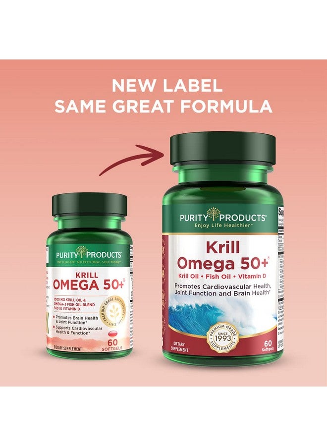 Purity Products Krill Omega 50 Krill + Fish Oil Blend 1000Mg + Astaxanthin 500Mcg + Phospholipids 200Mg + Vitamin D 500 Iu 60 Mini Softgels  - Image 3