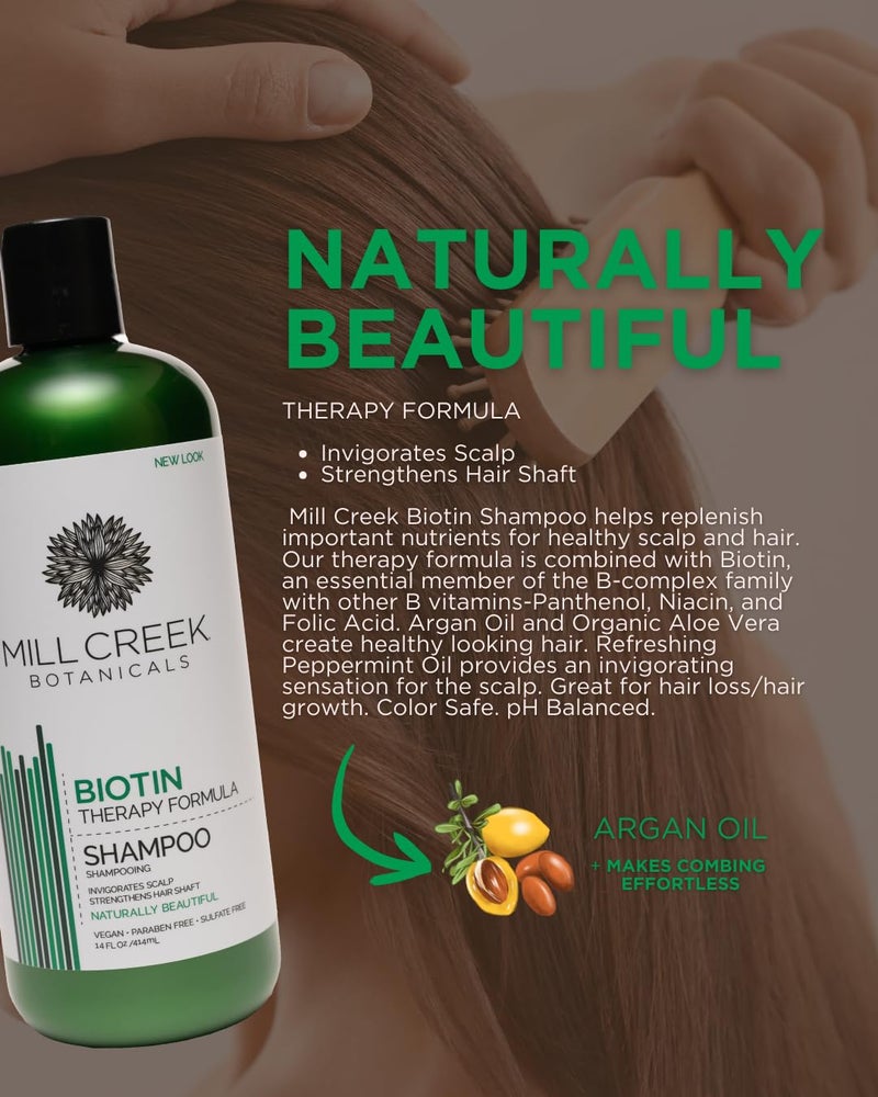 Mill Creek Biotin Shampoo, 14 Fluid Ounce (Two Pack) - Image 3