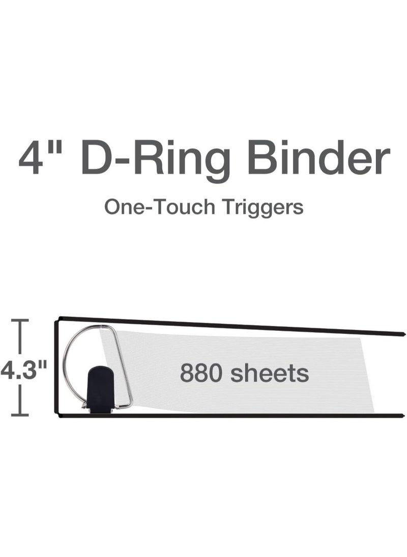 Cardinal Cardinal 3 Ring Binder, Binders for School and Office, Durable 4 Inch Premier Easy Open Binder, ONE-Touch Locking Slant-D Rings, 880-Sheet Capacity, ClearVue Cover, PVC-Free, White (10340CB)  - Image 3