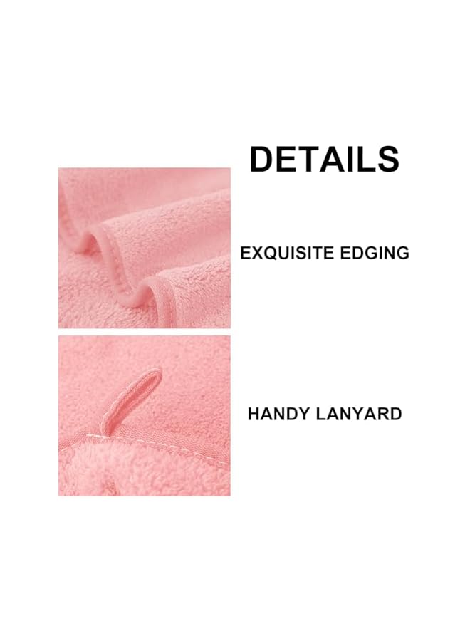The Bros 3 PCS Microfiber Bath Towel Set, Plush Quick Dry Lint Free Microfiber Bath Towel Set Multipurpose Coral Velvet Bath Towels for Spa, Yoga, Fitness, Bathroom (70 * 140 CM & 35 * 75 CM, Pink) - Image 4