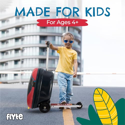 Flyte Perry The Penguin Scooter Suitcase - Rideable, Carry on Compliant 2-in-1 Children's Suitcases, 18 inch Ride on Suitcase for Kids, 25 Litre Capacity Kids' Luggage on Wheels for Children Aged 4+ - Image 4