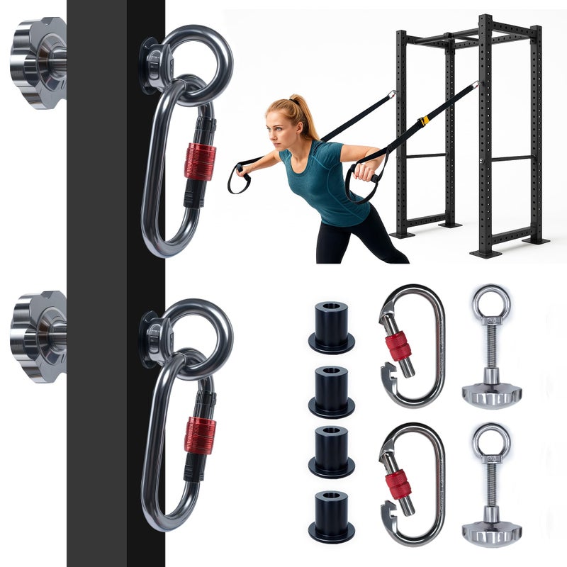 Juglok ملحقات رف الطاقة 2 قطعة، تناسب إطارات 2"x2" و 3"x3" (ثقوب 1/2" و 1")، ملحقات رف القرفصاء لمعدات تدريب القوة (فضي-رمادي) - Image 1