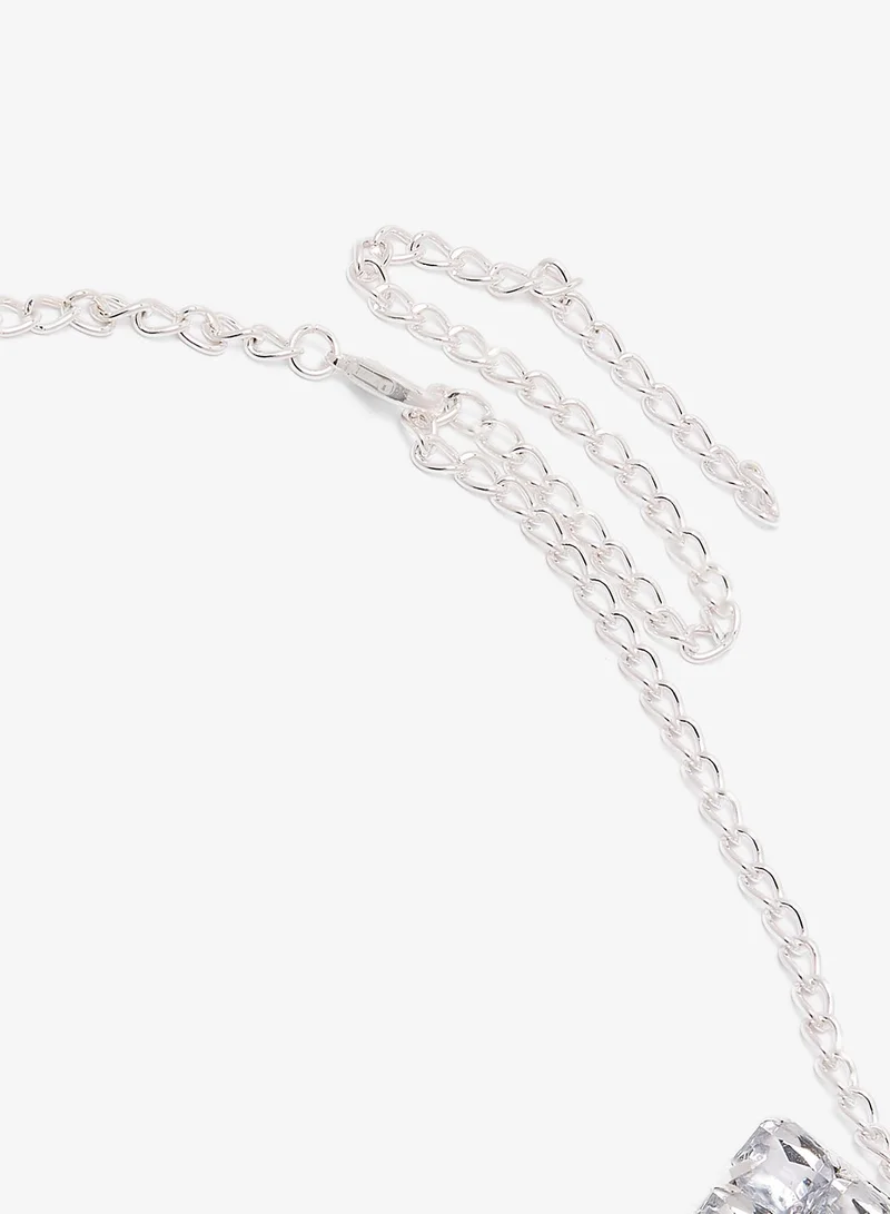 Ella Limited Edition Silver Diamonte Rhinestone Necklace for Women | Best Price UAE
