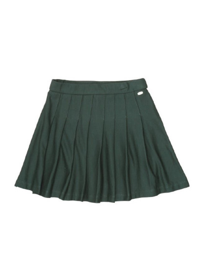 Zara girls' Solid Color Fresh & Simple Fashion Sweet Pleated Skirt - Image 1
