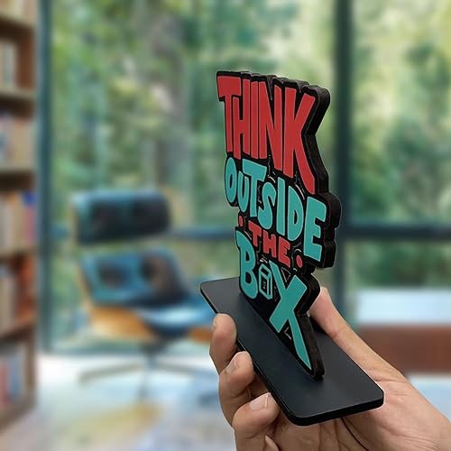 Artvibes Wooden Idols and Figurine Think Outside The Box Quotes Table Decoration for Office Desk|Home Decor Item|Living Room|Modern Art Wood Showpiece Gift Items (Sp_1156) - Image 5