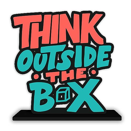 Artvibes Wooden Idols and Figurine Think Outside The Box Quotes Table Decoration for Office Desk|Home Decor Item|Living Room|Modern Art Wood Showpiece Gift Items (Sp_1156) - Image 2