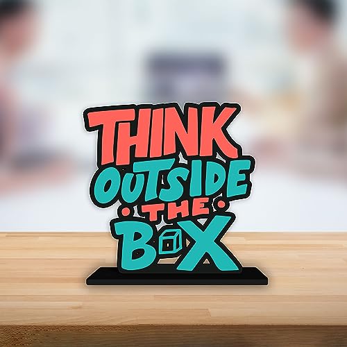 Artvibes Wooden Idols and Figurine Think Outside The Box Quotes Table Decoration for Office Desk|Home Decor Item|Living Room|Modern Art Wood Showpiece Gift Items (Sp_1156) - Image 4