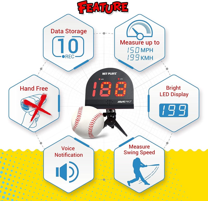 TGU Baseball Gifts, Radar Speed Guns (Hands-Free) Baseball Radar, Pitch Training Aids, High-Tech Gadget & Gear, Black (NIS022132024) - Image 4