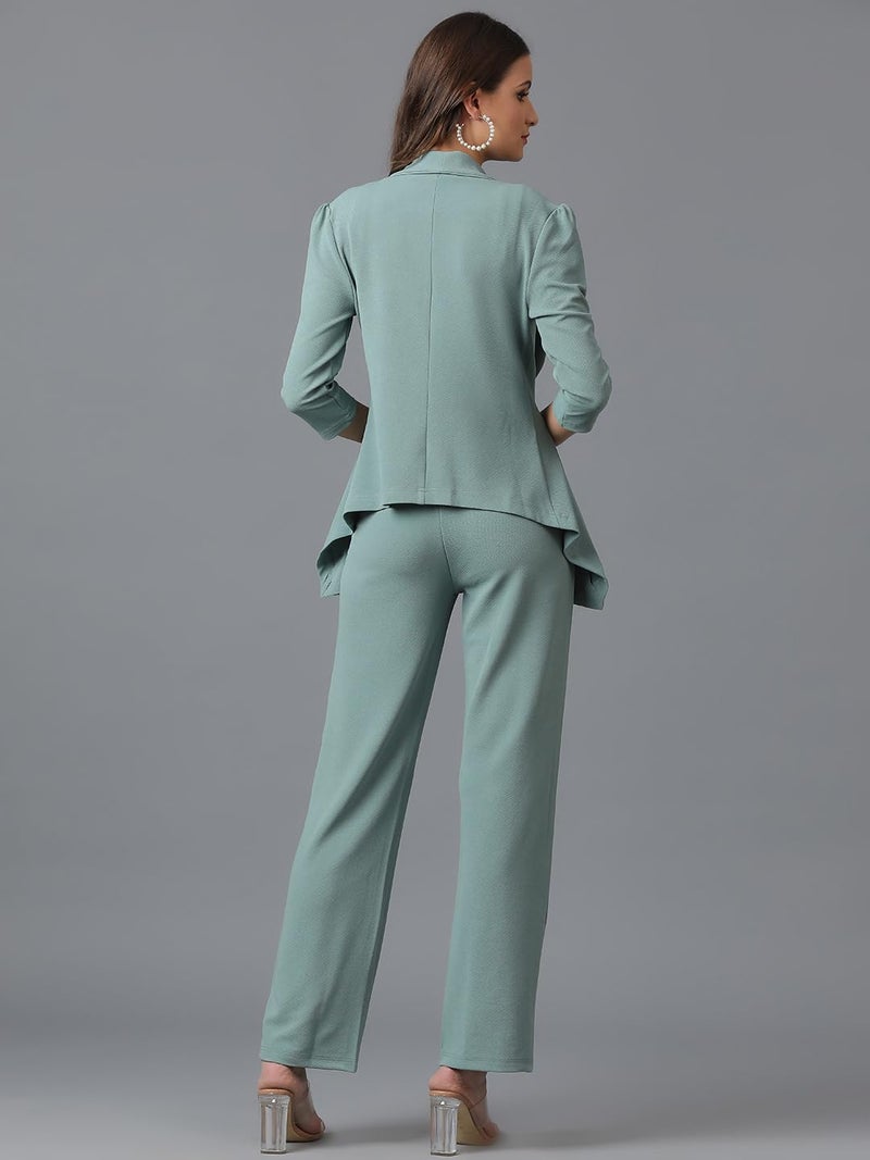 KOTTY Women's Solid Relaxed Fit 3/4 Sleeve Co-ord Blazer and Trouser Set. - Image 4