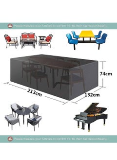 HomarKet Outdoor Waterproof Patio Table Furniture Covers - Rectangle Couch Sectional Cover Outside Weatherproof Patio Furniture Covering for Deck, Lawn and Backyard 213x132x74cm, Grey  - Image 2