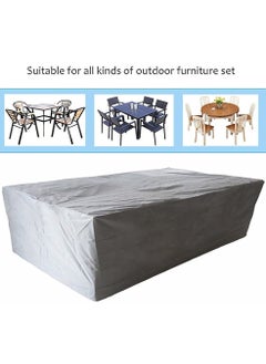 HomarKet Outdoor Waterproof Patio Table Furniture Covers - Rectangle Couch Sectional Cover Outside Weatherproof Patio Furniture Covering for Deck, Lawn and Backyard 213x132x74cm, Grey  - Image 3