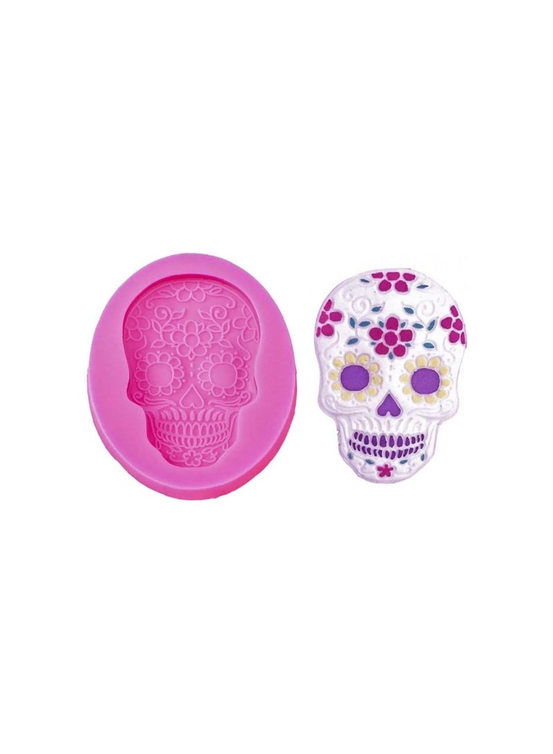 GGOOT Food Grade Fondant Cake Silicone Mold Skull Shaped for Polymer Clay Chocolate Pastry Decoration Tools  - Image 1