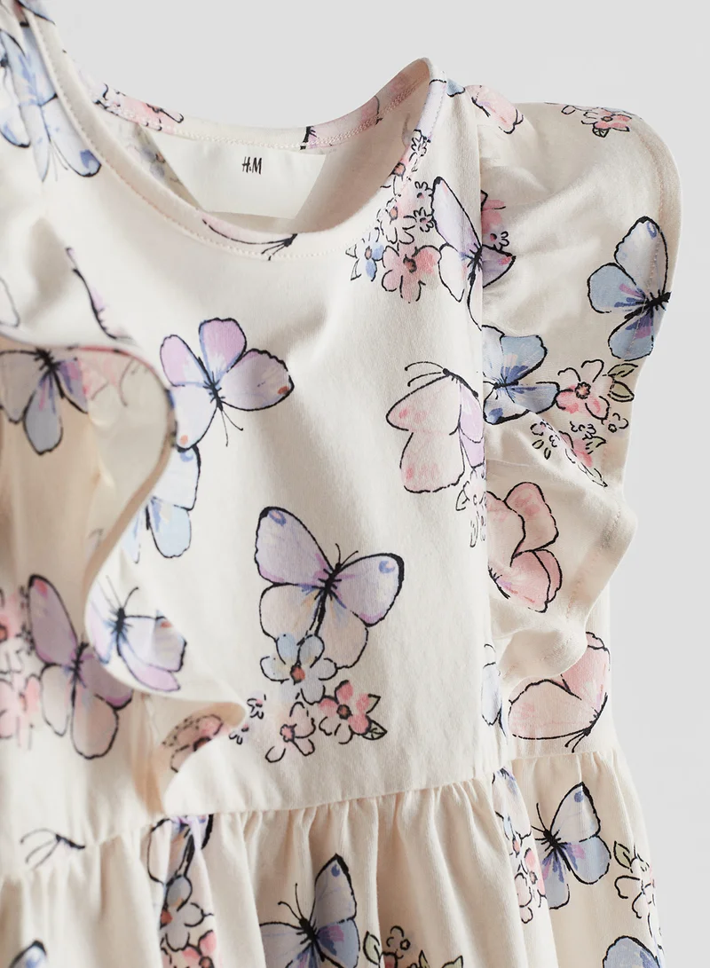 اتش اند ام Flounce-Trimmed Jersey Dress