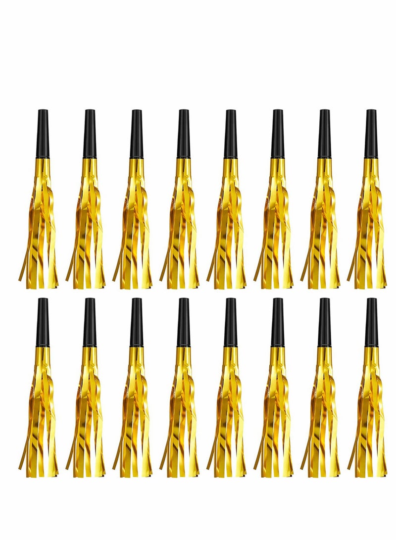 Metallic Fringed Party Whistles and Noisemakers - 24 Pack Musical Blowouts for Birthday, Baby Shower, New Year, and Graduation Celebrations - Image 1