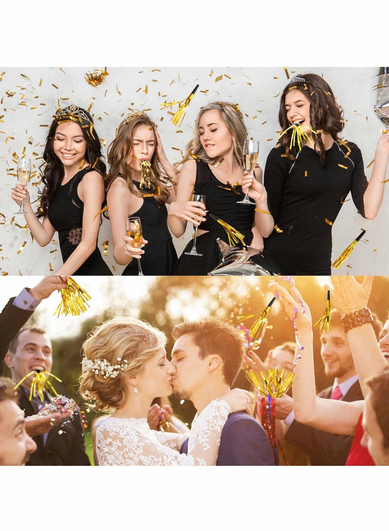 Metallic Fringed Party Whistles and Noisemakers - 24 Pack Musical Blowouts for Birthday, Baby Shower, New Year, and Graduation Celebrations - Image 2