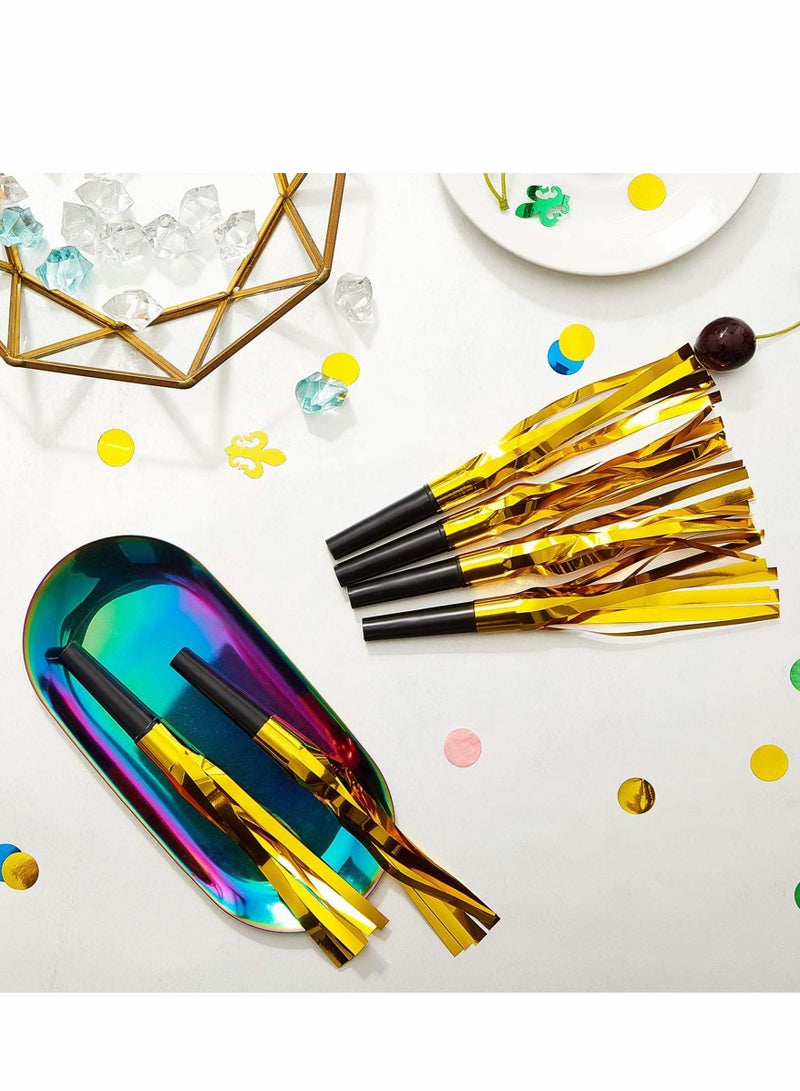 Metallic Fringed Party Whistles and Noisemakers - 24 Pack Musical Blowouts for Birthday, Baby Shower, New Year, and Graduation Celebrations - Image 4