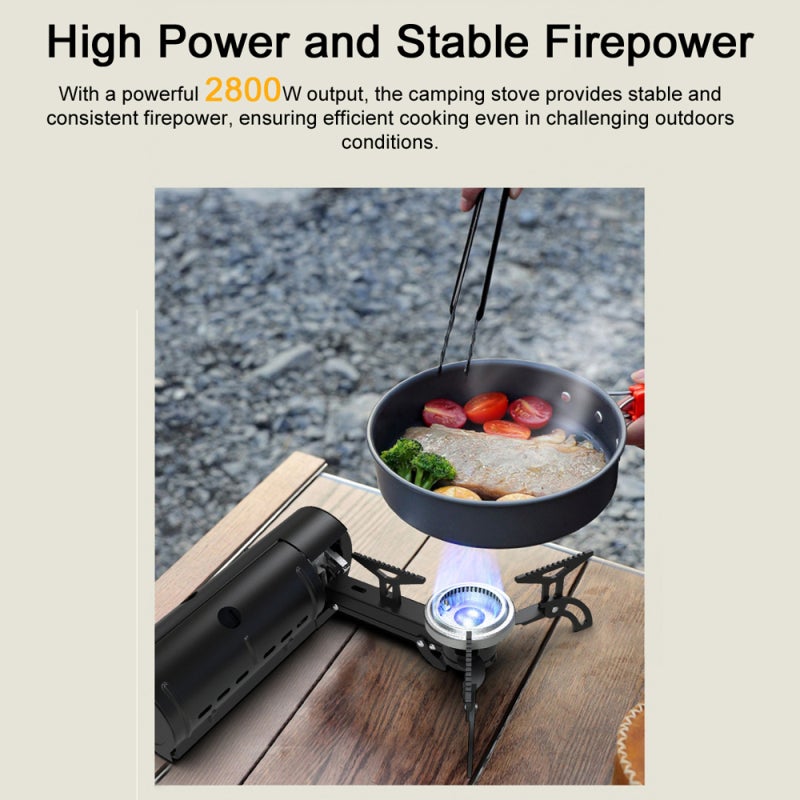 CLS Camping Stove 2800W Black - High Power Stable Firepower Cassette Stove for Outdoor Camping Picnics Backpacking Hiking - Image 3