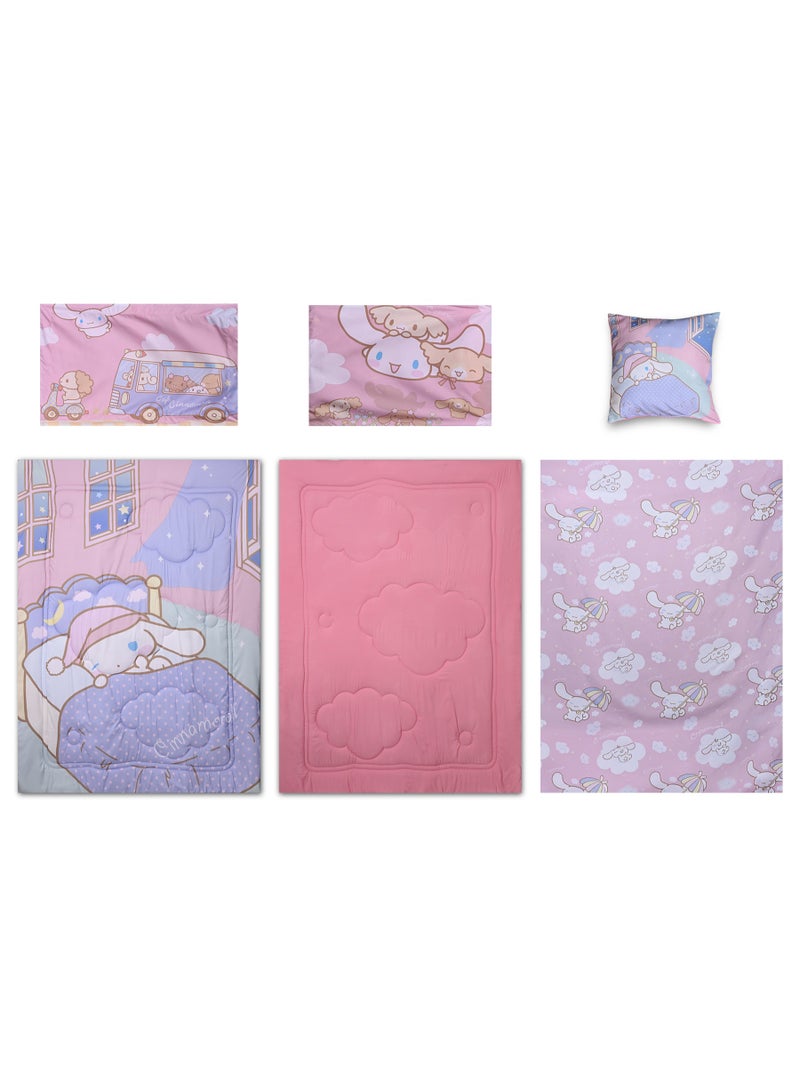 Cinnamoroll طقم لحاف 5 في 1، ميكروفايبر ناعم مع غلاف بوليستر – بنفسجي - Image 5